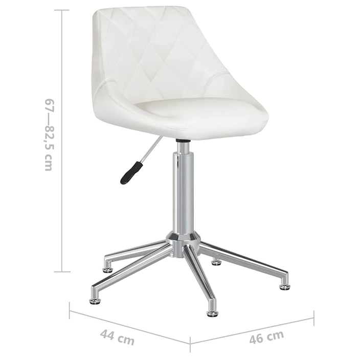 Scaune de masă pivotante, 4 buc., alb, piele ecologică WALTI