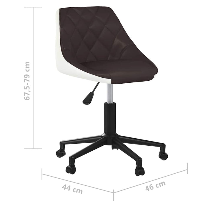 Scaune de bucătărie pivotante, 6 buc. maro&alb, piele ecologică WALTI