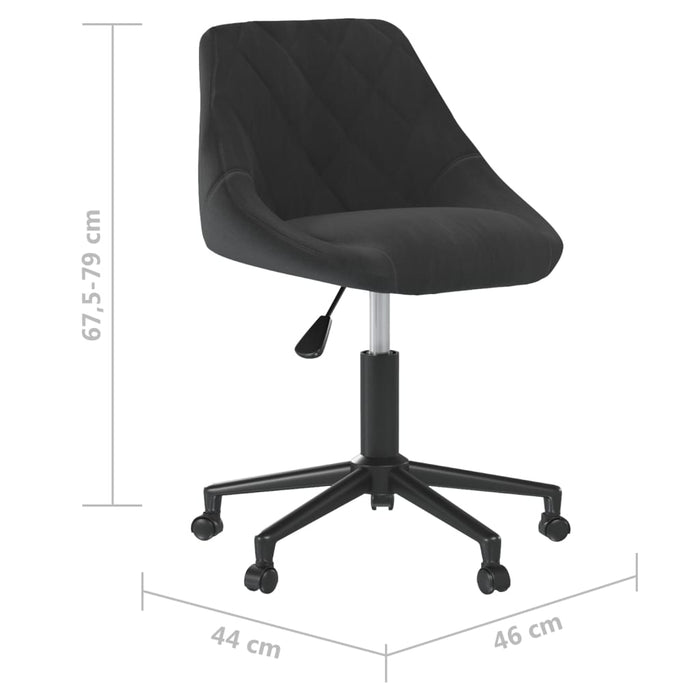 Scaun de masă pivotant, negru, catifea - WALTI WALTI