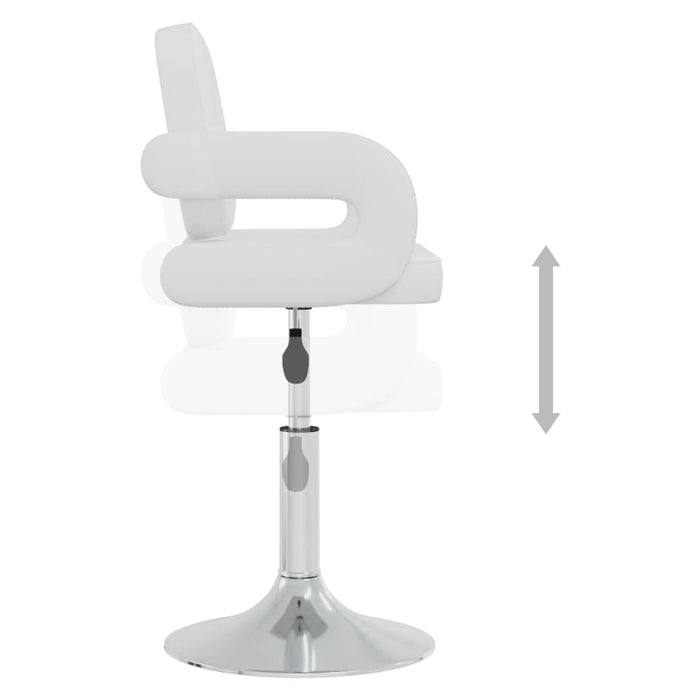 Scaune de masă pivotante, 4 buc., alb, piele ecologică - WALTI WALTI
