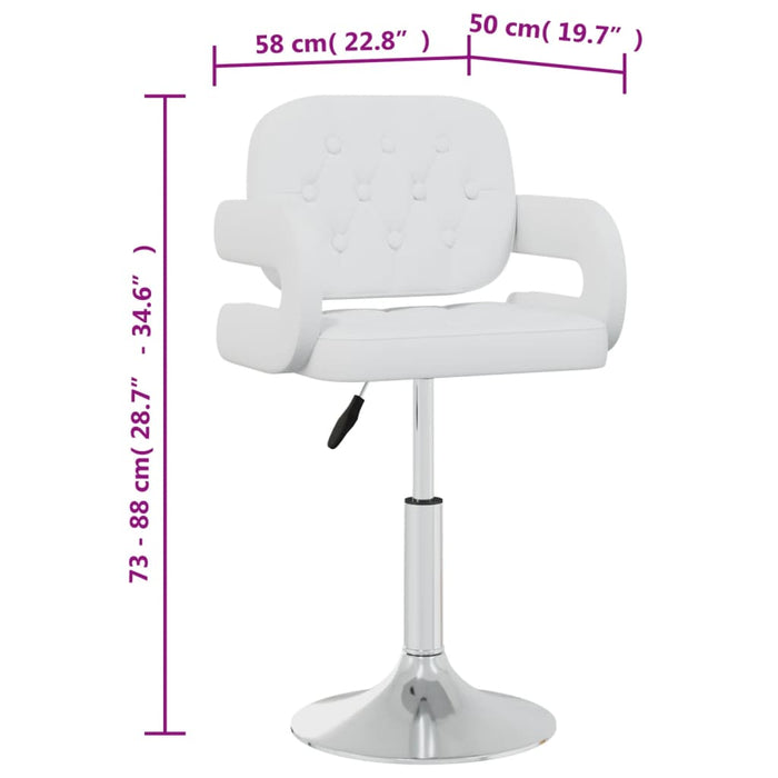 Scaune de masă pivotante, 4 buc., alb, piele ecologică - WALTI WALTI