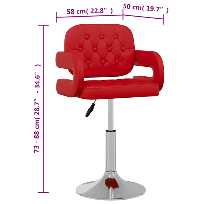 Scaune de masă pivotante, 4 buc., roșu vin, piele ecologică WALTI