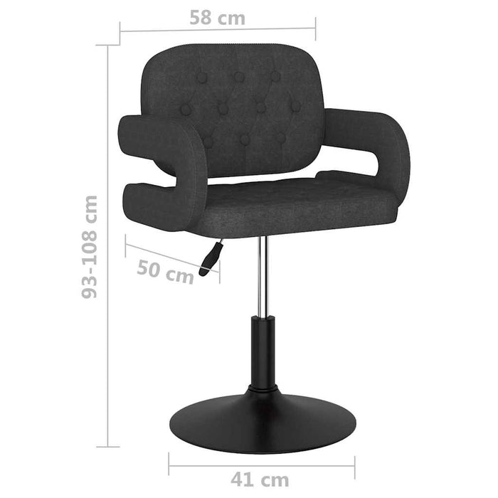 Scaune de bucătărie pivotante, 6 buc., gri închis, textil WALTI