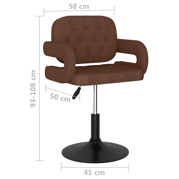 Scaune de bucătărie pivotante, 6 buc., maro, material textil WALTI