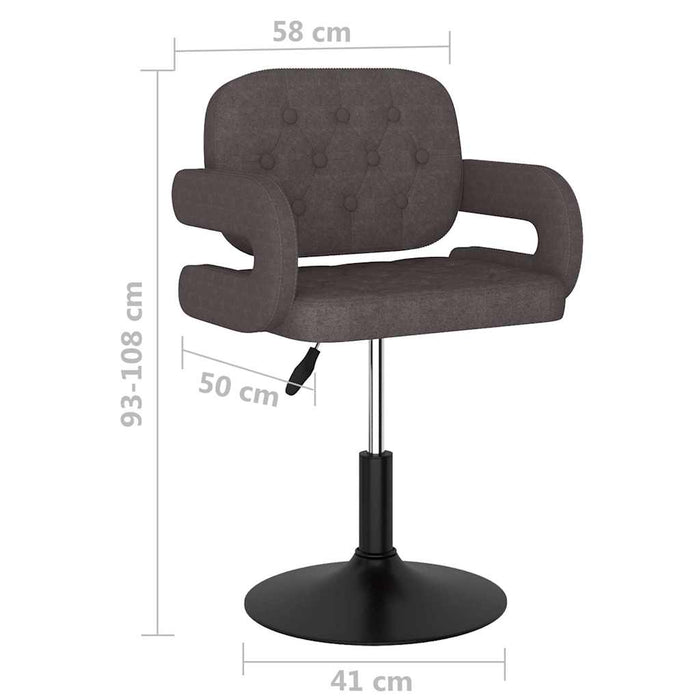 Scaune de sufragerie pivotante, 6 buc., gri taupe, textil WALTI