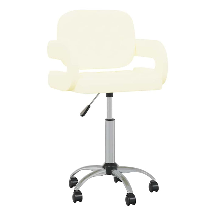 Scaune de sufragerie pivotante 4 buc. crem piele artificială WALTI