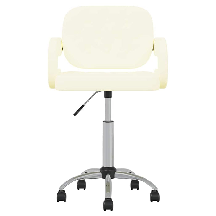 Scaune de sufragerie pivotante 4 buc. crem piele artificială WALTI