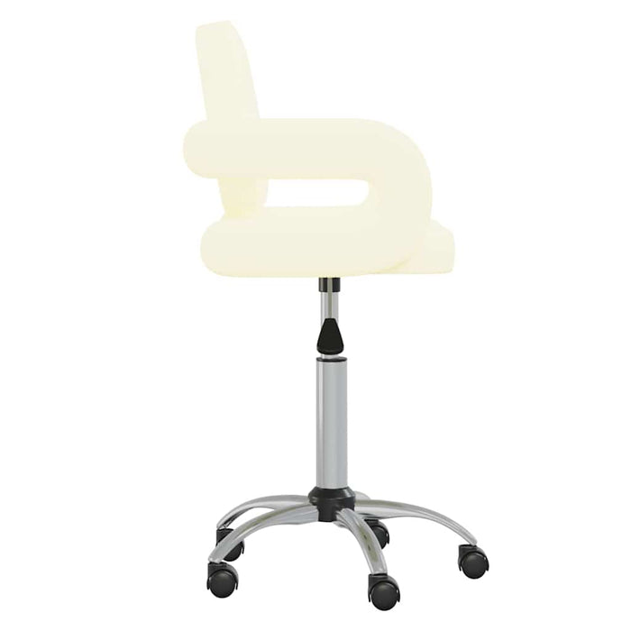 Scaune de sufragerie pivotante 4 buc. crem piele artificială WALTI