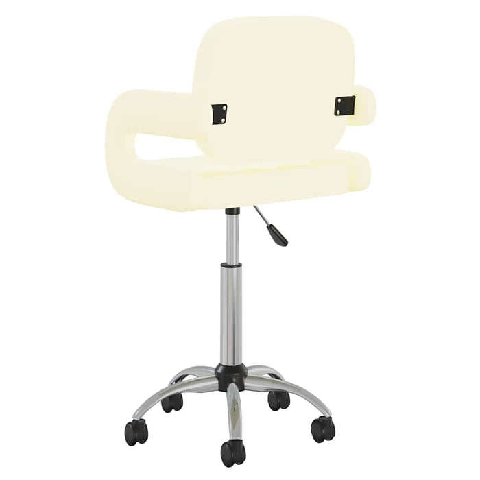 Scaune de sufragerie pivotante 4 buc. crem piele artificială WALTI