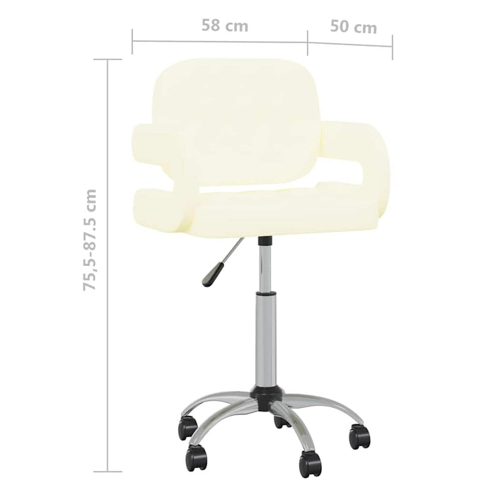 Scaune de sufragerie pivotante 4 buc. crem piele artificială WALTI