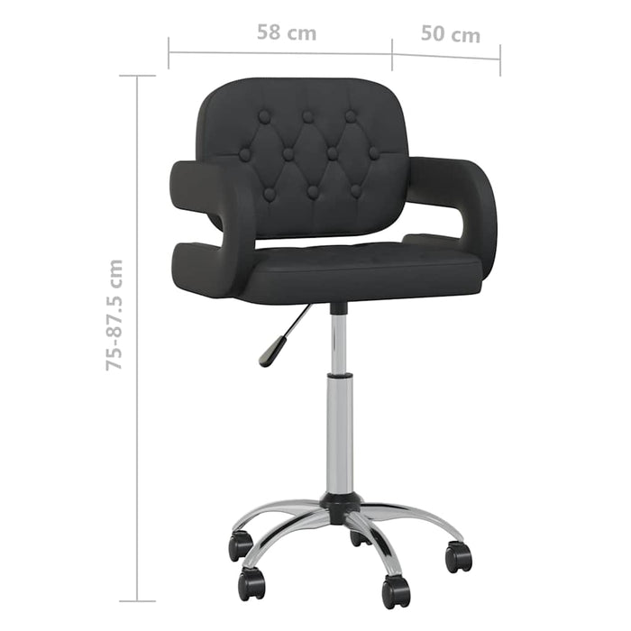 Scaune de bucătărie pivotante, 6 buc., negru, piele ecologică WALTI