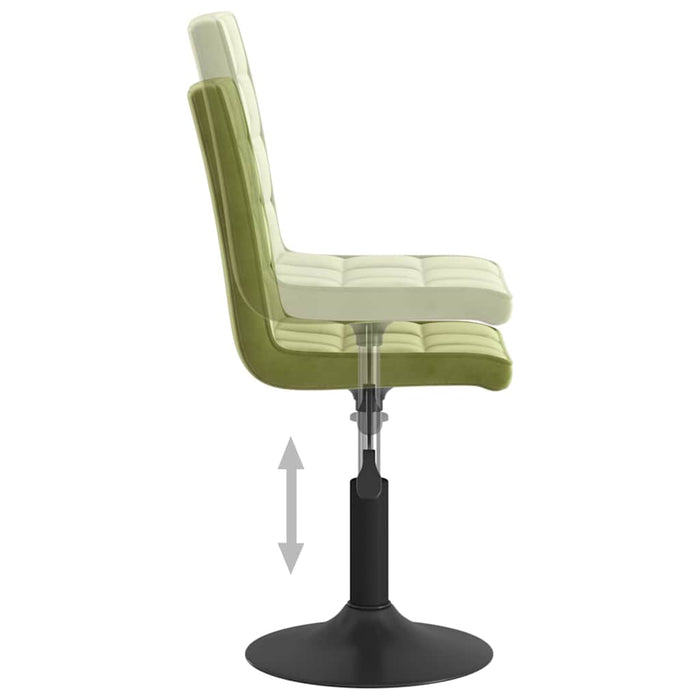 Scaune de sufragerie pivotante 6 buc, verde deschis, catifea WALTI