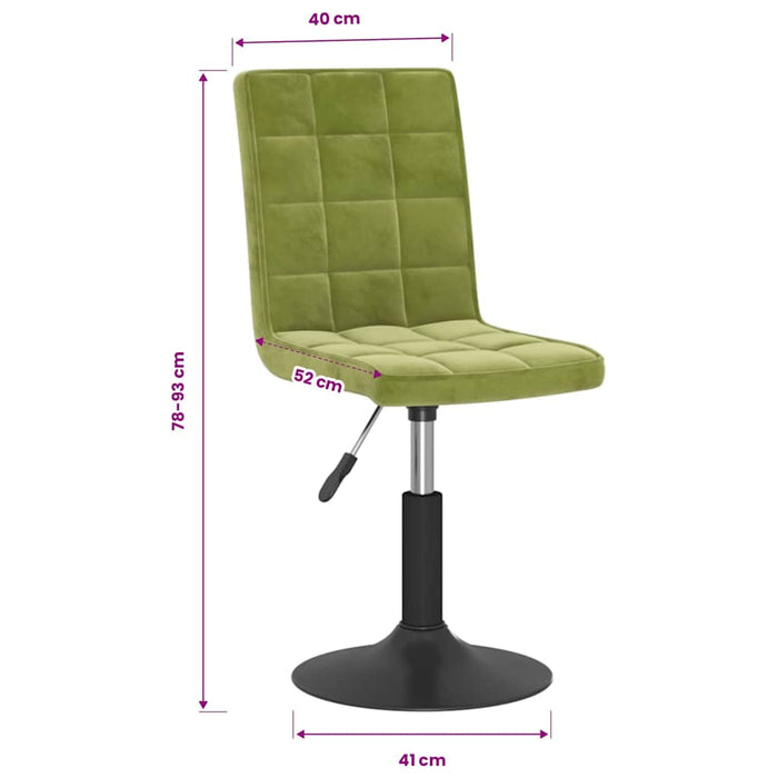 Scaune de sufragerie pivotante 6 buc, verde deschis, catifea WALTI