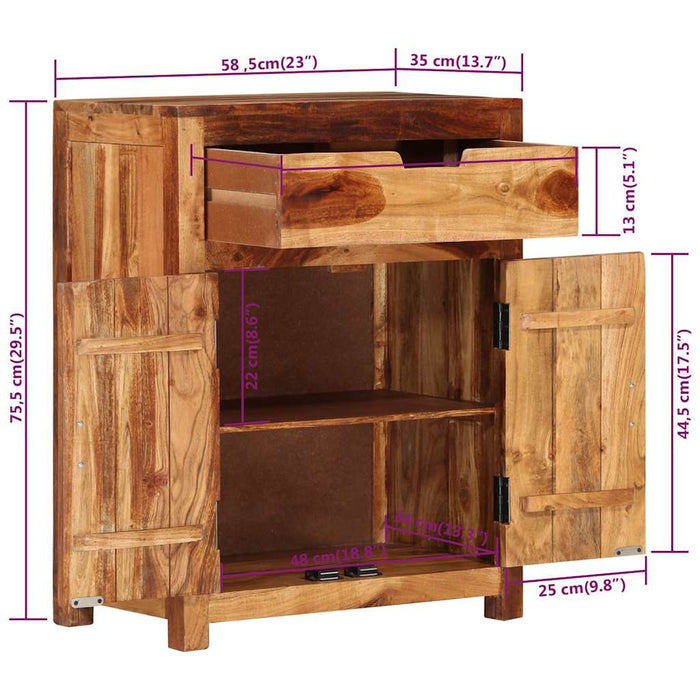Servantă, 58,5x35x75,5 cm, lemn masiv de acacia WALTI