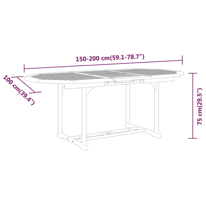 Set mobilier de grădină, 7 piese, lemn masiv de eucalipt WALTI