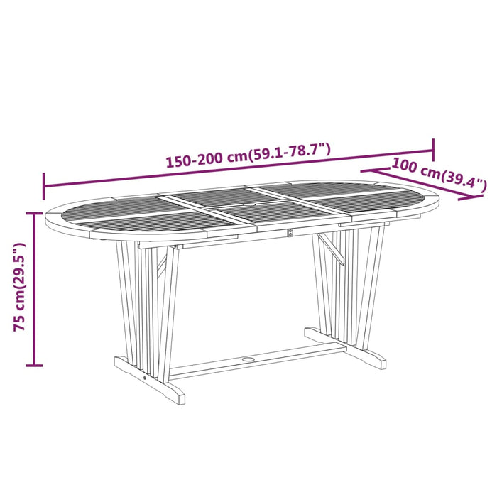 Set mobilier de grădină, 5 piese, lemn masiv de eucalipt WALTI