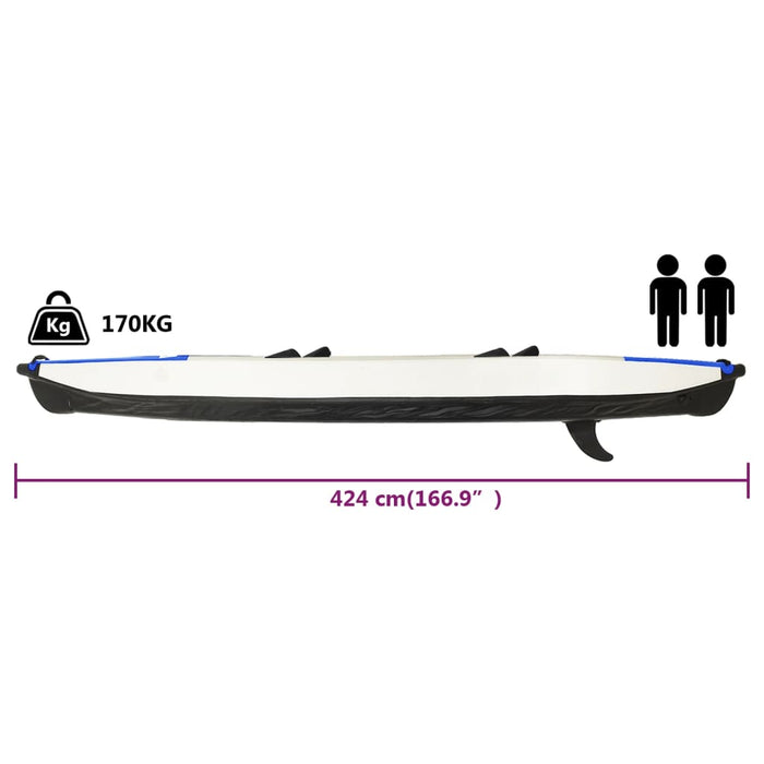 Caiac gonflabil, albastru, 424x81x31 cm, poliester - WALTI WALTI