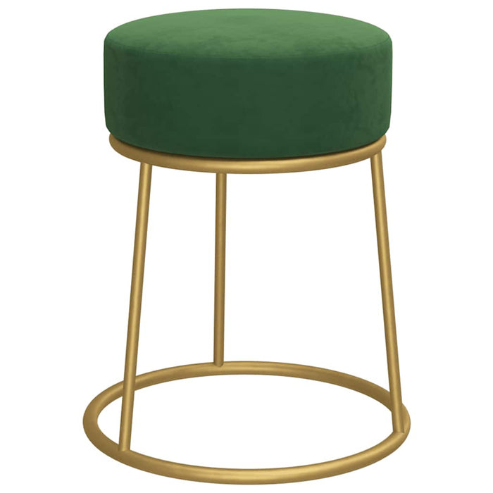 Taburet rotund, verde, catifea - WALTI WALTI