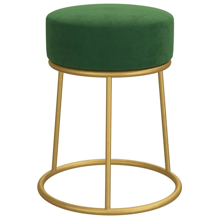 Taburet rotund, verde, catifea - WALTI WALTI