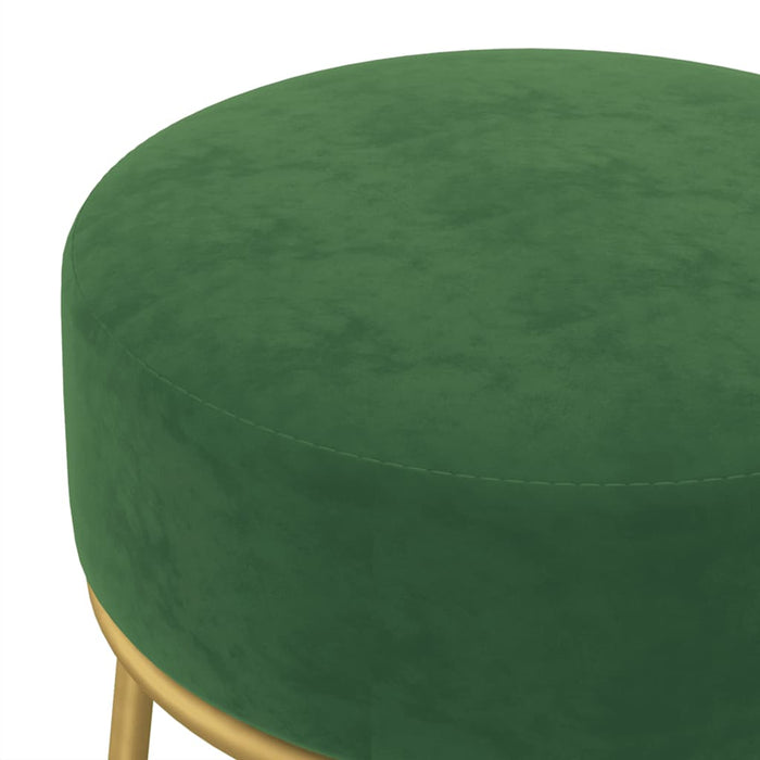 Taburet rotund, verde, catifea - WALTI WALTI