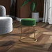 Taburet rotund, verde, catifea - WALTI WALTI