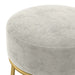 Taburet rotund, gri deschis, catifea - WALTI WALTI