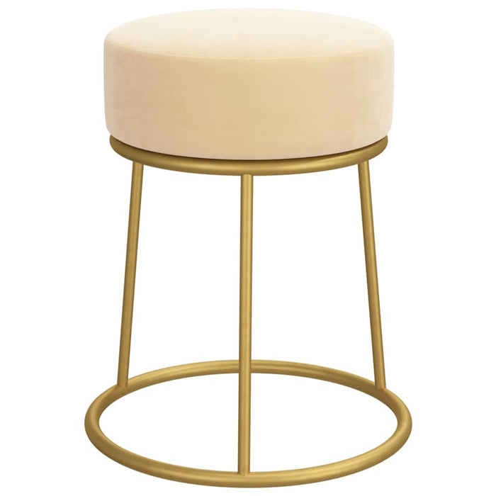 Taburet rotund, culoarea caisei, catifea - WALTI WALTI