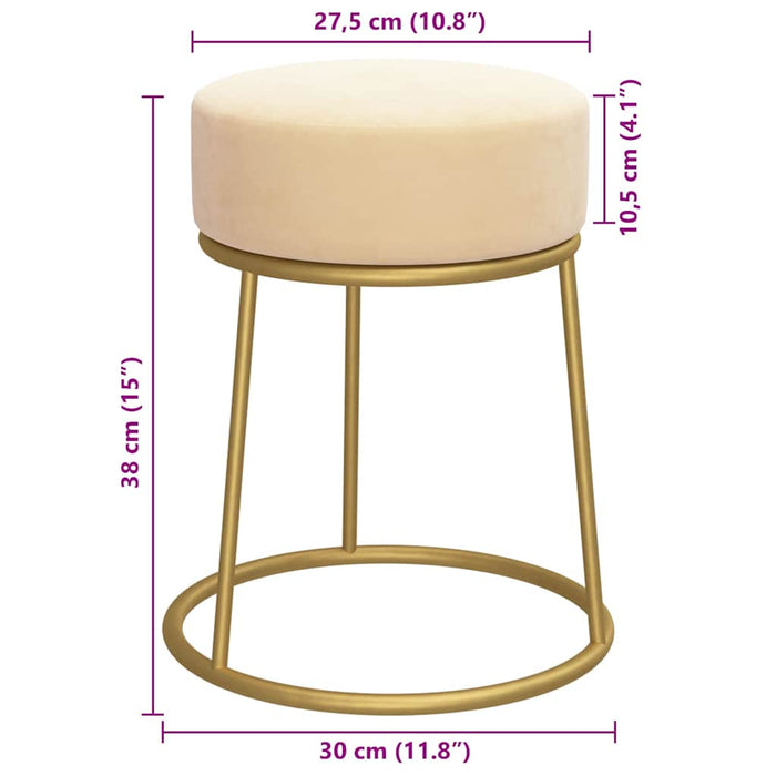 Taburet rotund, culoarea caisei, catifea - WALTI WALTI