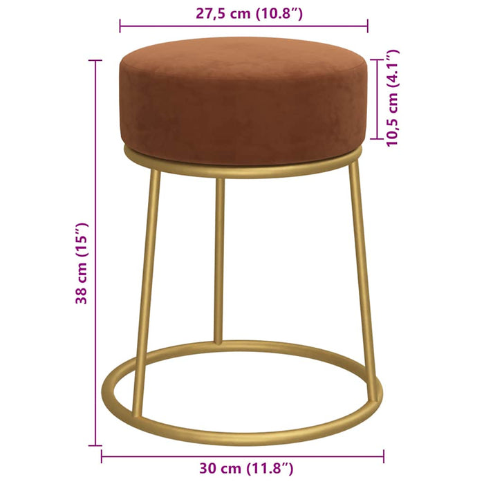 Taburet rotund, maro, catifea - WALTI WALTI