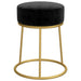 Taburet rotund, negru, catifea - WALTI WALTI