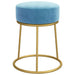 Taburet rotund, albastru deschis, catifea - WALTI WALTI