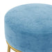 Taburet rotund, albastru deschis, catifea - WALTI WALTI