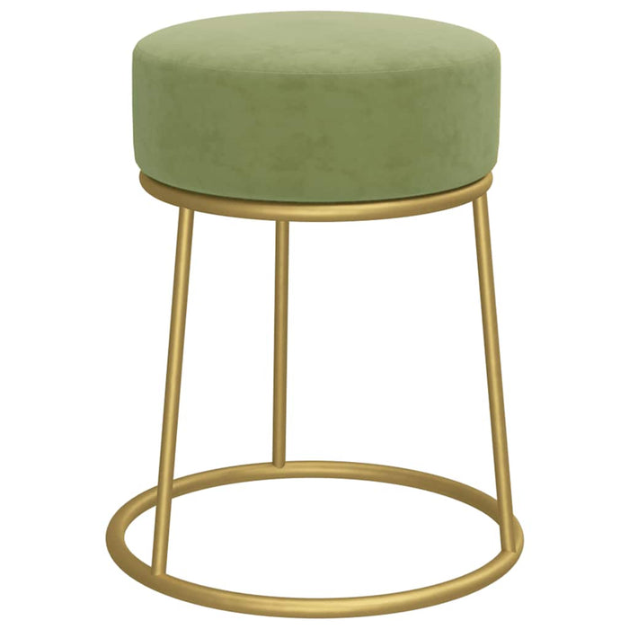 Taburet rotund, verde muştar, catifea - WALTI WALTI