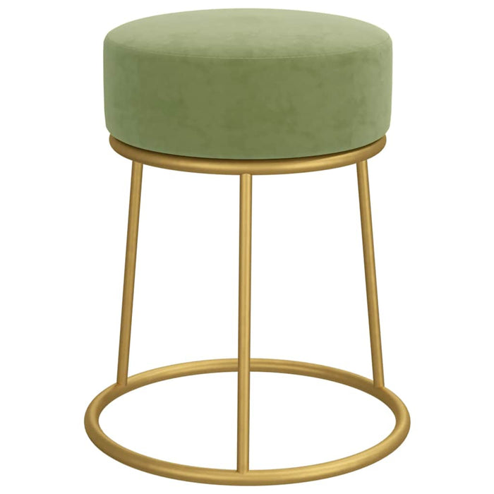 Taburet rotund, verde muştar, catifea - WALTI WALTI