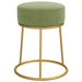 Taburet rotund, verde muştar, catifea - WALTI WALTI