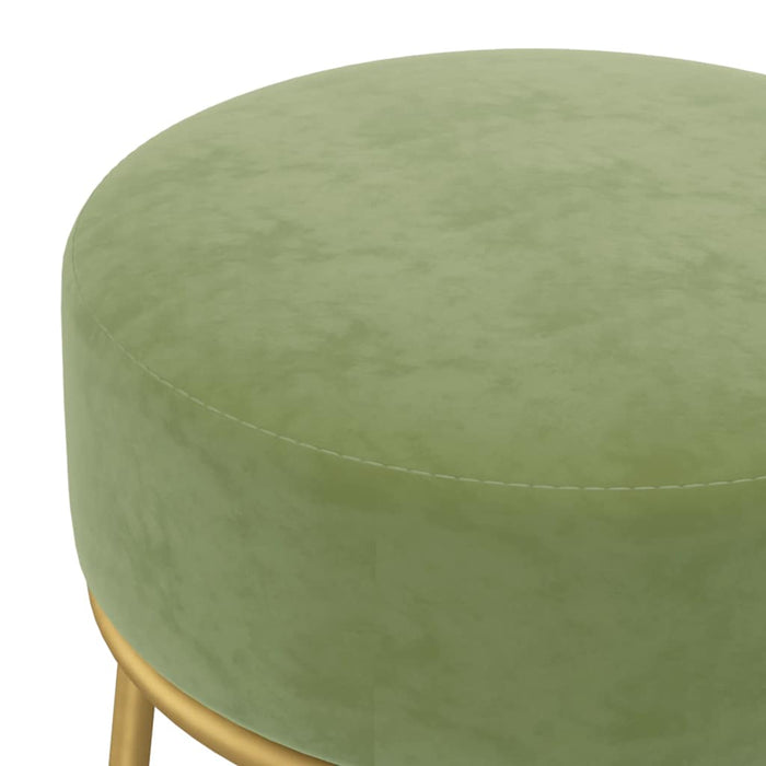 Taburet rotund, verde muştar, catifea - WALTI WALTI