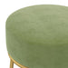 Taburet rotund, verde muştar, catifea - WALTI WALTI