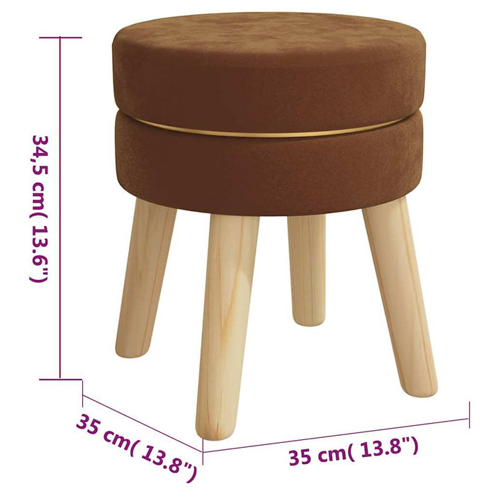 Taburet rotund, maro, catifea WALTI
