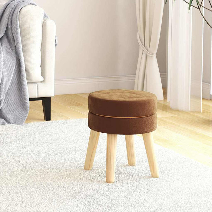 Taburet rotund, maro, catifea WALTI