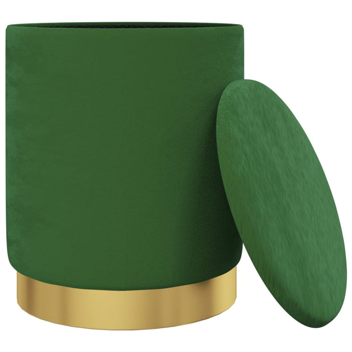 Taburet depozitare rotund, verde, catifea 31 x 37 cm WALTI