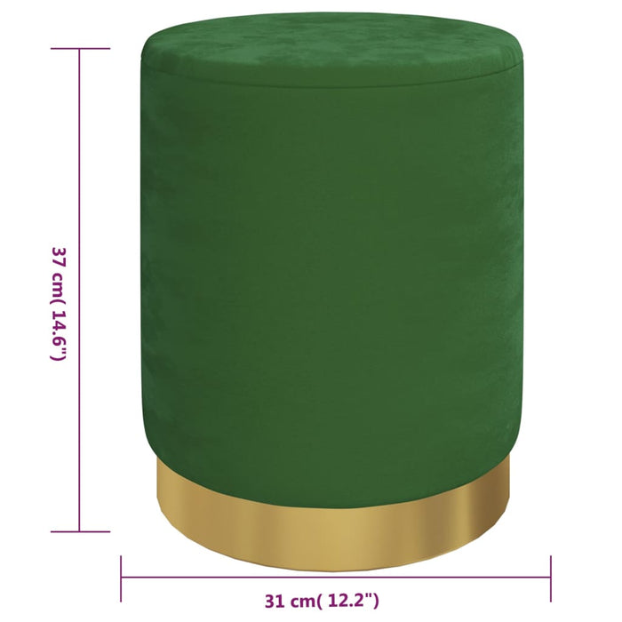 Taburet depozitare rotund, verde, catifea 31 x 37 cm WALTI