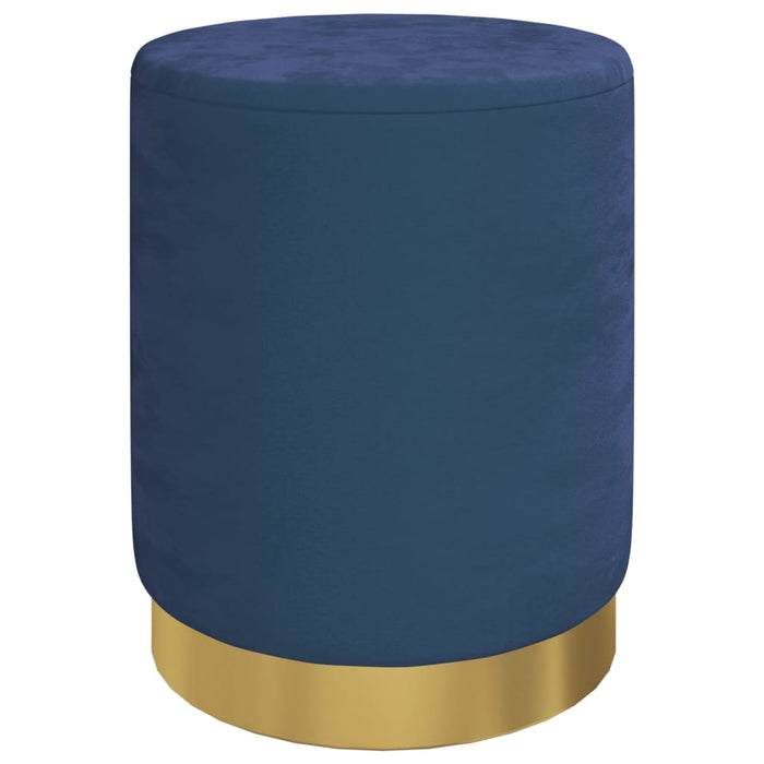 Taburet depozitare rotund, albastru, catifea 31 x 37 cm WALTI
