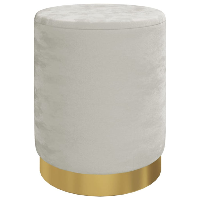 Taburet depozitare rotund, gri deschis, catifea 31 x 37 cm WALTI