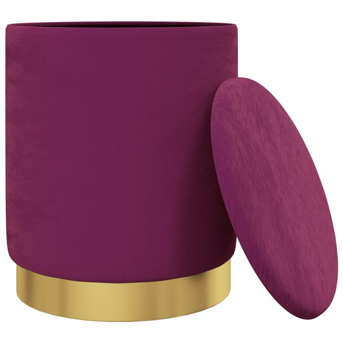 Taburet de depozitare rotund, violet, catifea 31 x 37 cm - WALTI WALTI