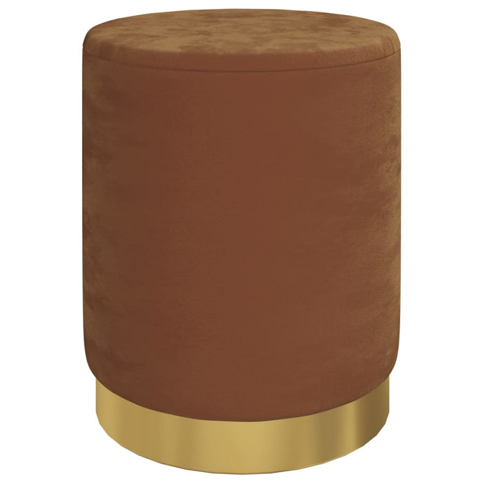 Taburet depozitare rotund, maro, catifea 31 x 37 cm WALTI