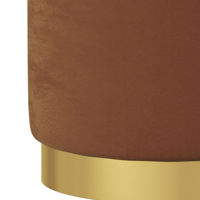 Taburet depozitare rotund, maro, catifea 31 x 37 cm WALTI