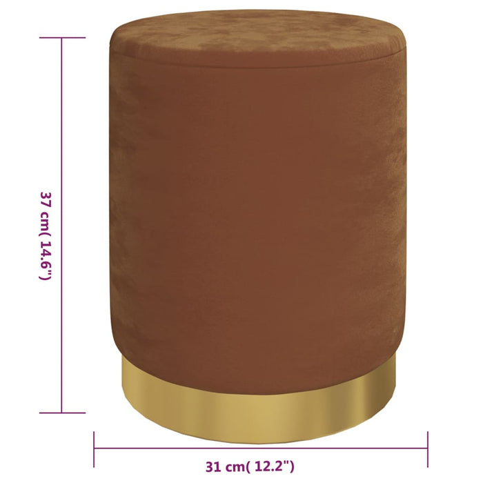 Taburet depozitare rotund, maro, catifea 31 x 37 cm WALTI