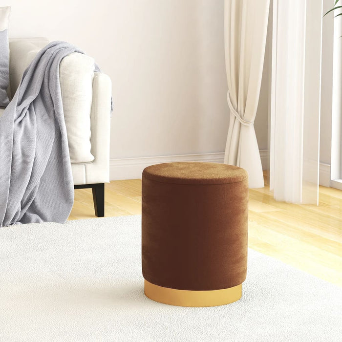 Taburet depozitare rotund, maro, catifea 31 x 37 cm WALTI