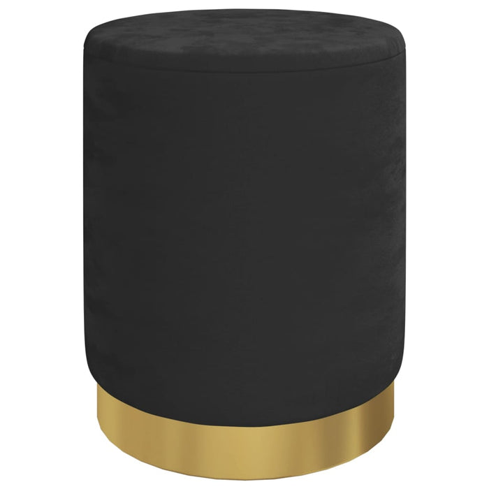 Taburet depozitare rotund, negru, catifea 31 x 37 cm WALTI