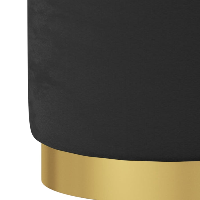 Taburet depozitare rotund, negru, catifea 31 x 37 cm WALTI